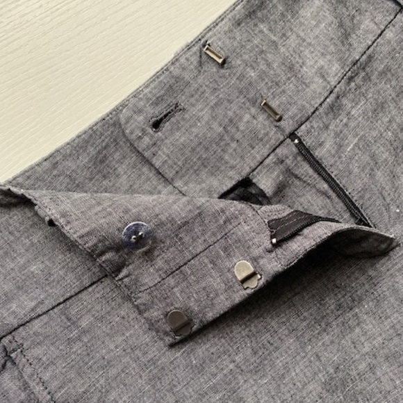 Ann Taylor Signature Linen Blend Wide Leg Grey Trousers NWOT Size 4 - Picture 4 of 13